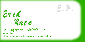 erik mate business card